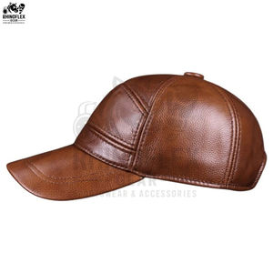 Gorra de Cuero Genuino de Alta Calidad para Hombre y Mujer, Gorra de Piel de Vaca con Cierre Ajustable, Gorras de Cuero Real para Otoño e Invierno - Product Image 5
