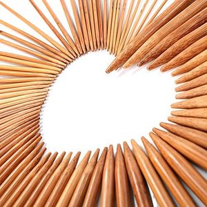 Ensemble d'aiguilles à tricoter en bois de qualité supérieure - 18 paires à pointe unique, 36 pièces, tailles de 2 mm à 10 mm, durables et écologiques pour la couture - Product Image 1