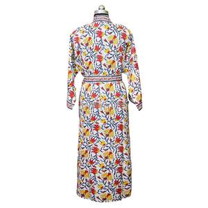 Bath Robe <b>Dress</b> Kimono Lightweight Kimono Vintage Hand Block Print Beach Cover-up Two Pocket Full Sleeve <b>Dress</b> Sleepwear Kimono - Product Image 3