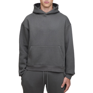 Premium Quality 100% Cotton Fleece Solid Charcoal Grey Winter Hoodie Eco-Friendly Streetwear for <b>Men</b> - Product Image 1