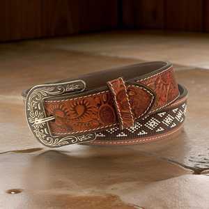 Ceinture perlée sur mesure en cuir véritable de l'Ouest Ceinture en métal de qualité avec goujon pour hommes femmes Fabricant direct Exportateur - Product Image 3