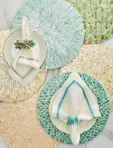 Sous-plat rond en nacre naturelle pour table à manger, tapis de table fait à la main pour événements de mariage et décoration intérieure, fabriqué au Vietnam - Product Image 5