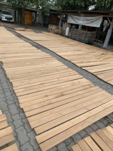 Suelo de madera dura de teca sólida, diseño industrial T & G, estilo E4E, 18mm X 90/120mm X 400-1200mm, tratamiento de baño solar - Product Image 4