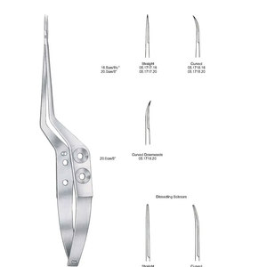 กรรไกร yasargil ขนาดเล็กที่มีใบมีดมุมและปลายโค้งกรรไกรสแตนเลสกรรไกรทางคลินิก - Product Image 1