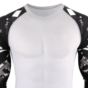 Meilleure fabrication pas cher prix taille adulte hommes Rash Guard Spandex/Polyester plaine Gym Fitness porter hommes Rash Guard à vendre - Product Image 4