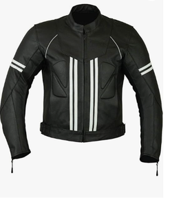 Vente en gros de veste de course de motard en cuir de moto personnalisée de haute qualité en cuir de vache avec panneaux samtex à quatre voies - Product Image 5