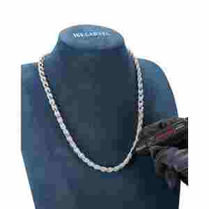 Collar de Cadena de Oro de 14K con Moissanita de 7MM - Product Image 5