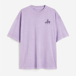 T-shirts pour hommes à manches courtes de haute qualité, lavage à l'acide, impression de logo personnalisé, t-shirts pour hommes à lavage à l'acide - Product Image 1