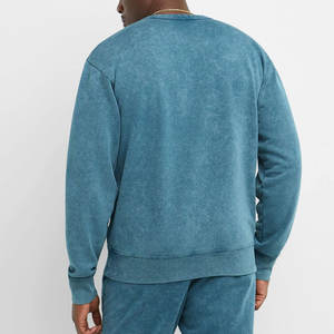 Nueva moda hombres ácido lavado sudadera Color sólido Alta Calidad Algodón polar conjunto último diseño - Product Image 2