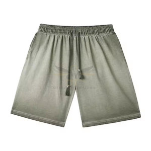 กางเกงขาสั้นสีจางแบบลำลองของผู้ชายกางเกงขาสั้นลายพระอาทิตย์ซีดจางลำลองดีไซน์ตามสั่ง - Product Image 4