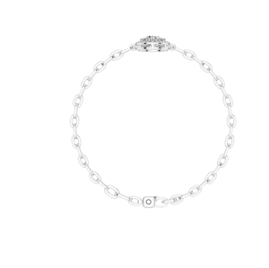 Elegante pulsera de eslabones de cadena fina de platino 950, racimo de diamantes naturales y creados en laboratorio, joyería de regalo clásica de corte redondo para mujer - Product Image 4