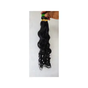 Glamourous Fancy No Weft Hair Extensions Virgin Cuticle Aligned Hair Bundles Wavy Human Hair Braiding For all Toned Women