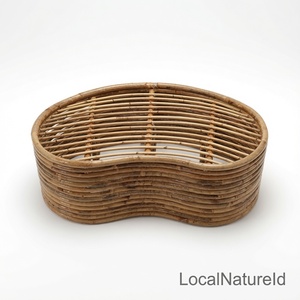 Modern Rattan <b>Storage</b> Bench Ottoman Upholstered <b>Seat</b> Living Room Stool with Cushion - Product Image 4