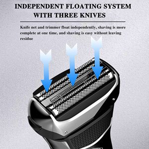 Rasoir Électrique Rotatif Sans Fil pour Hommes, Rechargeable, Étanche IPX7, Double Lame, Tondeuse Corps et Visage pour Utilisation en Camping-Car - Product Image 6