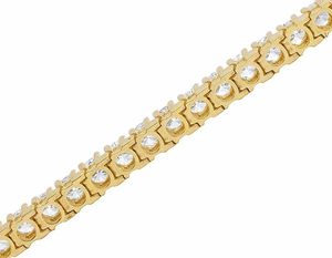 Bracelet tennis classique en or plaqué, serti de diamants en moissanite, bijoux parfaits pour homme et femme, cadeau idéal pour les fêtes - Product Image 5