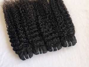 T.G T.G526 Extensions de cheveux humains vierges non traités 100% Remy, double trame machine, bouclés profonds, noir naturel, origine Punjab, toutes catégories - Product Image 6