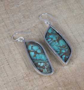 Pendientes de gancho de turquesa Natural de Plata de Ley 925, joyería hecha a mano, piedra natal de diciembre, Idea de regalo de Navidad - Product Image 2