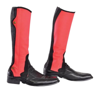 Demi-chaps en cuir Amara de qualité supérieure, respirant, confort doux avec fermeture éclair arrière, demi-chaps et guêtres d'équitation Ammara