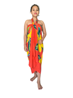 Robe de bain grande taille DK peinte à la main à motifs floraux, dos nu, 100 % rayonne respirante et séchage rapide pour femme