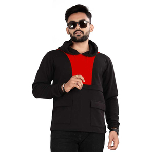 Sweat à capuche de meilleure qualité pour hommes, couleur noire, devant, deux poches, respirant, pulls à capuche et sweatshirts pour hommes de grande taille - Product Image 3