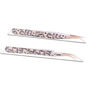 Pinces à cils semi-courbées professionnelles, conçues pour une création de fans parfaite, avec performance antistatique et personnalisation de la marque - Product Image 3