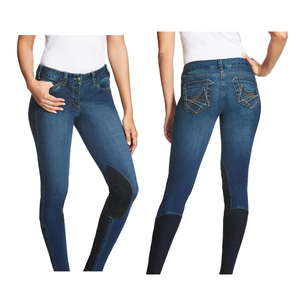 Nouvel arrivage de vêtements équestres vêtements de sport culottes pantalons personnalisés vente en gros collants d'équitation en denim extensible dans les quatre sens culottes - Product Image 5