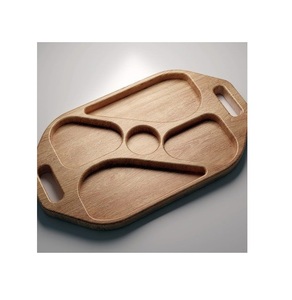 Plateau polyvalent en bois avec poignées pour fruits secs Snacks Thé Café Boissons Cuisine Petit déjeuner avec prix de gros - Product Image 2