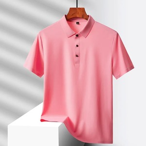 Tela de nailon popular seleccionada, ropa de verano para papá, camiseta de manga corta para hombres de mediana edad, secado rápido de seda helada de verano, media - Product Image 3