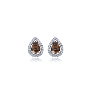 Turkish <b>Handmade</b> Gold Plated 925 Sterling Silver Jewelry Sultanite Stone Pear Shape CZ Design Stud <b>Earrings</b> for Party & Gift - Product Image 1