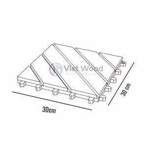 Dalles de terrasse contemporaines en bois d'acacia vietnamien, antidérapantes, imperméables, finition mate, traitement de surface huilé pour extérieur - Product Image 5