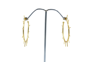 Top Quality Hammered 2 Plates <b>Earring</b> 18k Gold Plated 925 Solid Sterling <b>Silver</b> Flat Shape Plain Drop Hook <b>Earring</b> <b>For</b> <b>Women</b> - Product Image 3