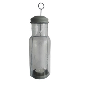 Bougeoirs votifs en verre faits à la main de qualité du fournisseur indien bouteille forme couvercle en métal Logo personnalisé décoration de la maison noël - Product Image 1
