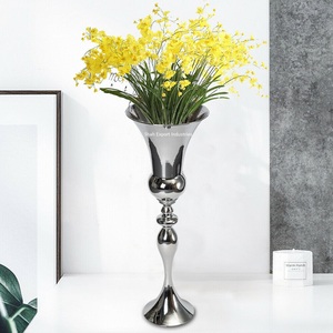 Metal Silver Polished Flower <b>Vase</b> Home & Hotels Floor Decorative Aluminium Flower <b>Vase</b> Wedding Decoration Centerpiece - Product Image 3