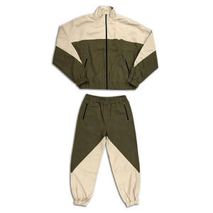 Traje de jogging en blanco personalizado 2025, recién llegado, chaqueta cortavientos, chándal estampado con cremallera, conjunto cortavientos de dos piezas de nailon para hombres - Product Image 4