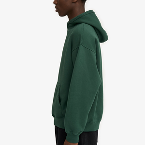 Sweat à capuche zippé en molleton français double couche en coton 400 g/m², coupe classique, uni, teinture unie, pour l'hiver - Product Image 3