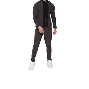 Fabricant de pantalons de survêtement personnalisés Sports Plus Size avec cordon de serrage, taille élastique, jogging pour hommes avec fermeture éclair, survêtement - Product Image 5