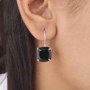 Boucles d'oreilles clous en onyx noir faites à la main, en argent sterling 925 plaqué or, bijoux mignons pour femmes - Product Image 5