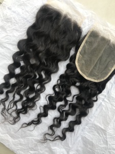 Gran oferta, mechones de cabello virgen brasileño personalizables, cutícula cruda alineada, ONDA DE AGUA, 5*5 cierres, cabello humano rizado, Stock - Product Image 3