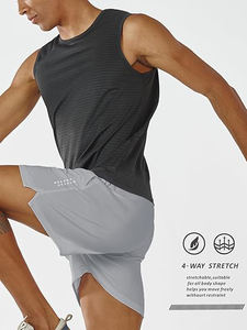 Short en toile respirant écologique et décontracté à taille moyenne pour hommes, motif solide, football, football, tennis, entraînement - Product Image 3