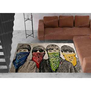 Tapis imprimé graffiti Banksy - Facile à nettoyer, antidérapant, cadeau idéal, tapis doux non tissé - Product Image 1