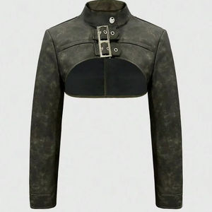 Cantidad a granel Embalaje personalizado Chaqueta de cuero de motorista para hombre Colección de invierno Chaqueta de cuero de gran personalidad para hombre - Product Image 1