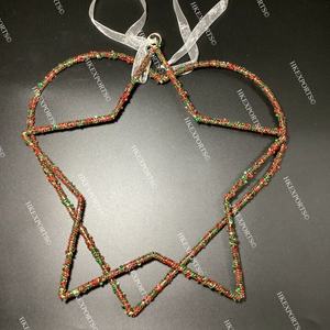 Adorno colgante de corazón con cuentas Multicolor hecho a mano, tamaño personalizable, decoración de árbol de Navidad para el hogar, MOQ 50 Uds. - Product Image 5