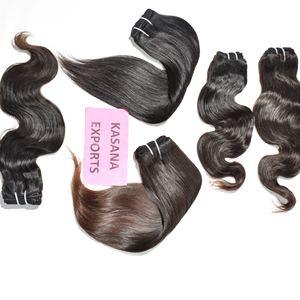 Procesamiento ninguno tejido 100% tejido paquete vietnamita color natural crudo cabello negro mujeres barato al por mayor extensiones de cabello humano - Product Image 1