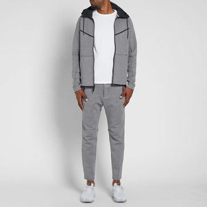 Sudaderas con capucha con cremallera completa de invierno con logotipo personalizado impreso, chándal para correr, chándal para hombre, ropa deportiva de dos piezas de poliéster Tech Fleece - Product Image 6