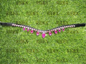 Brida ecuestre de carreras con logotipo personalizado, suministro al por mayor, los mejores precios, bandas para cejas de caballo occidentales, caballo de PVC de cuero con cuentas de piedra - Product Image 4