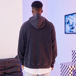 Sweat à capuche délavé sur mesure sweat à manches longues de luxe sweat-shirt à capuche surdimensionné vintage délavé pour hommes - Product Image 4