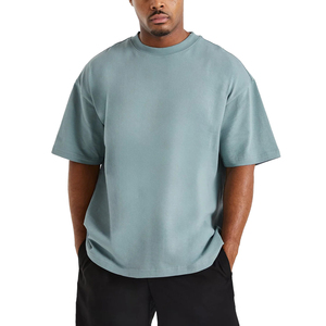 300 GSM Cotton High Street Short Sleeve Oversized <b>Thick</b> Men's <b>T</b>-<b>Shirts</b> Heavyweight Hip Hop Blank Custom Logo <b>T</b>-<b>shirt</b> for men - Product Image 2