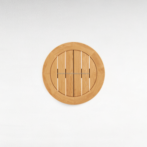 Mesa de camping redonda de madera maciza resistente, muebles de exterior de diseño Simple moderno para patio de jardín - Product Image 4