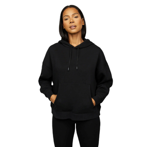 Sweats à capuche à épaules tombantes pour femme, vente chaude, fermeture éclair, streetwear tendance, sweat-shirt gris surdimensionné, poids lourd, logo personnalisé pour femme - Product Image 1