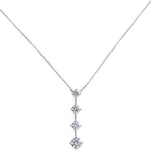 Collier pendentif en forme de larme en diamant céleste de 2,78 carats pour femmes en or blanc 14 carats, bijoux fins cultivés en laboratoire - Product Image 2